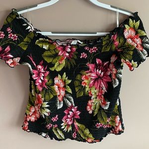 Tropical floral spring shirt - woman size M - bariii